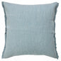 20" Light Blue Cotton Throw Pillow with Fringe