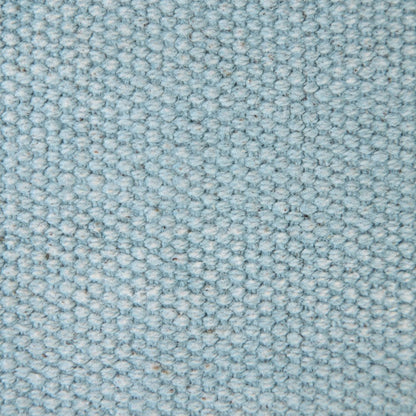 20" Light Blue Cotton Throw Pillow with Fringe