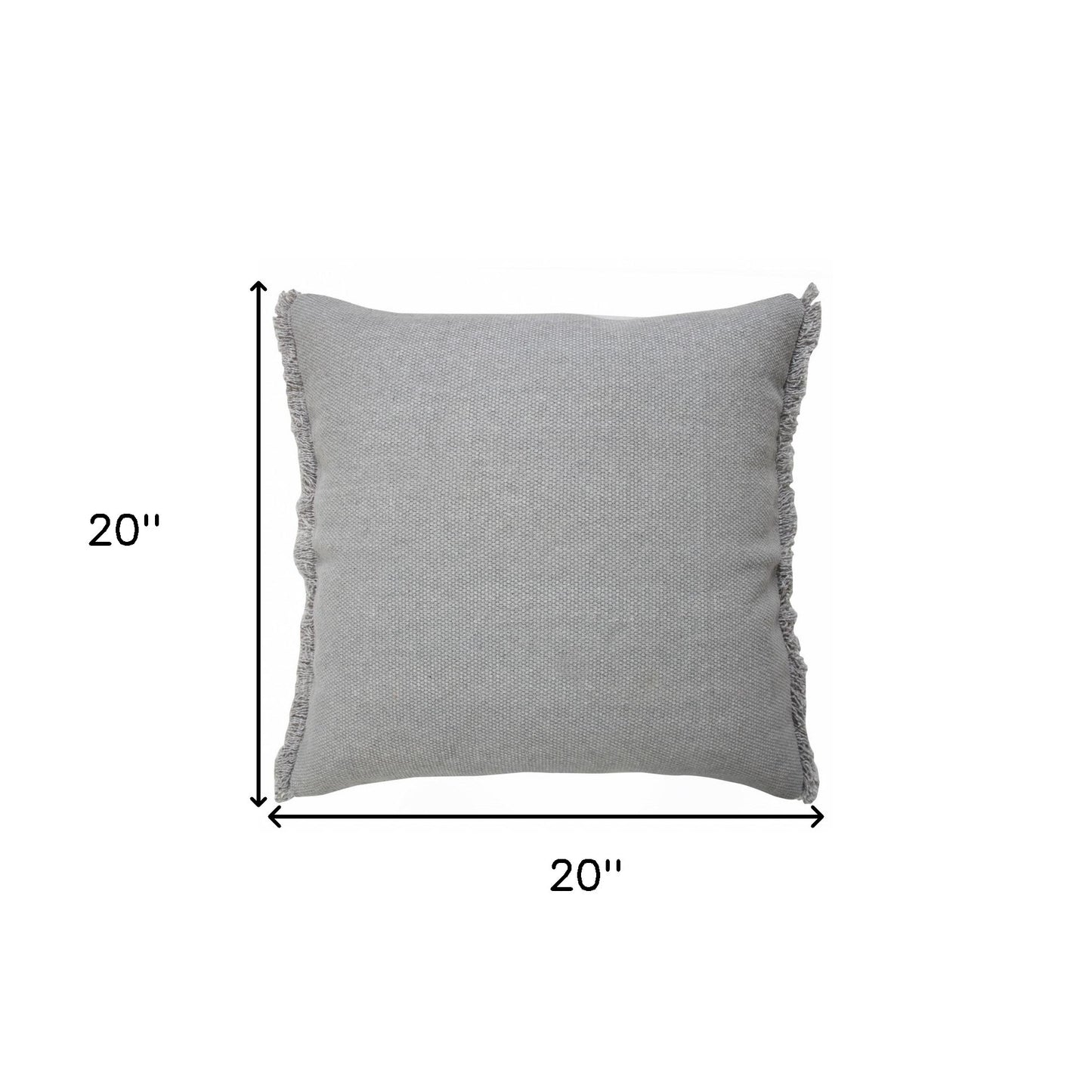 20" X 20" Jet Black 100% Cotton Zippered Pillow