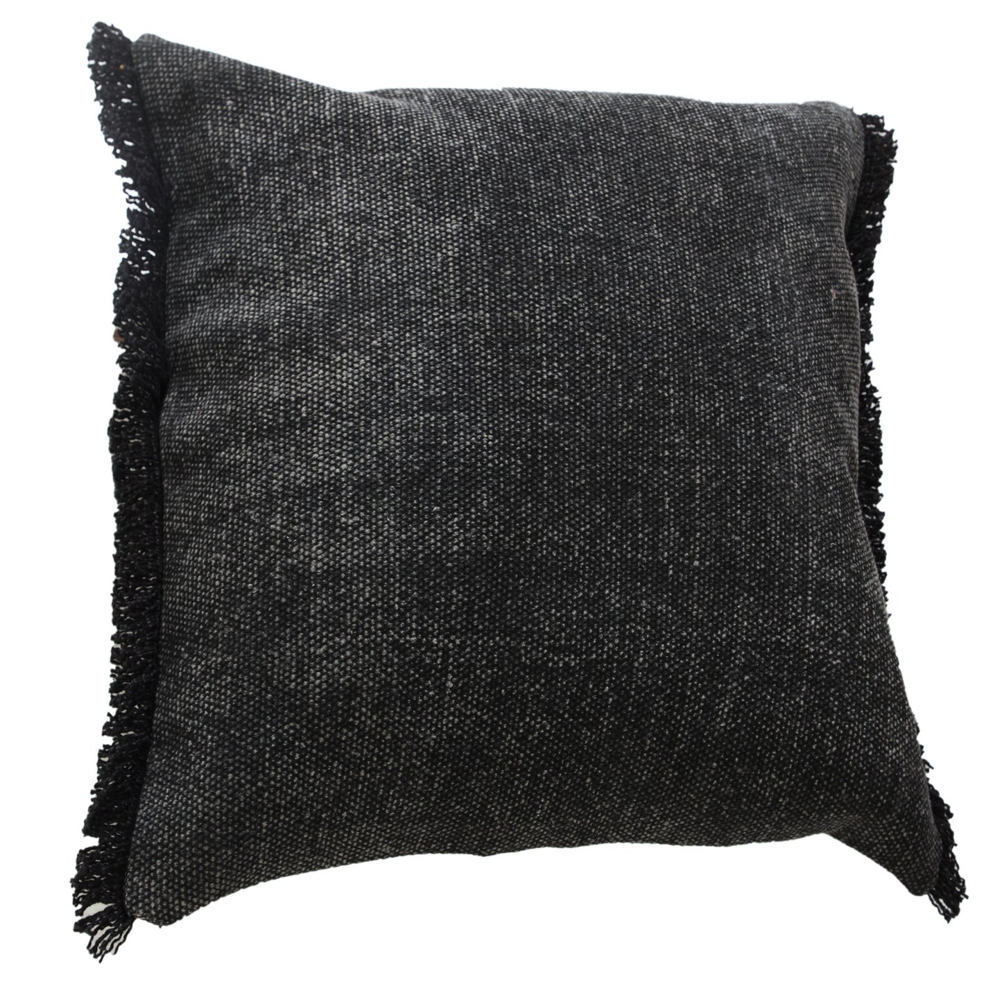 20" X 20" Jet Black 100% Cotton Zippered Pillow