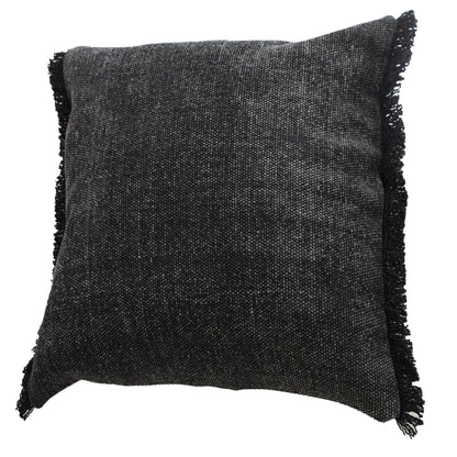 20" X 20" Jet Black 100% Cotton Zippered Pillow