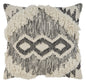 20" Black and Ivory Throw Pillow