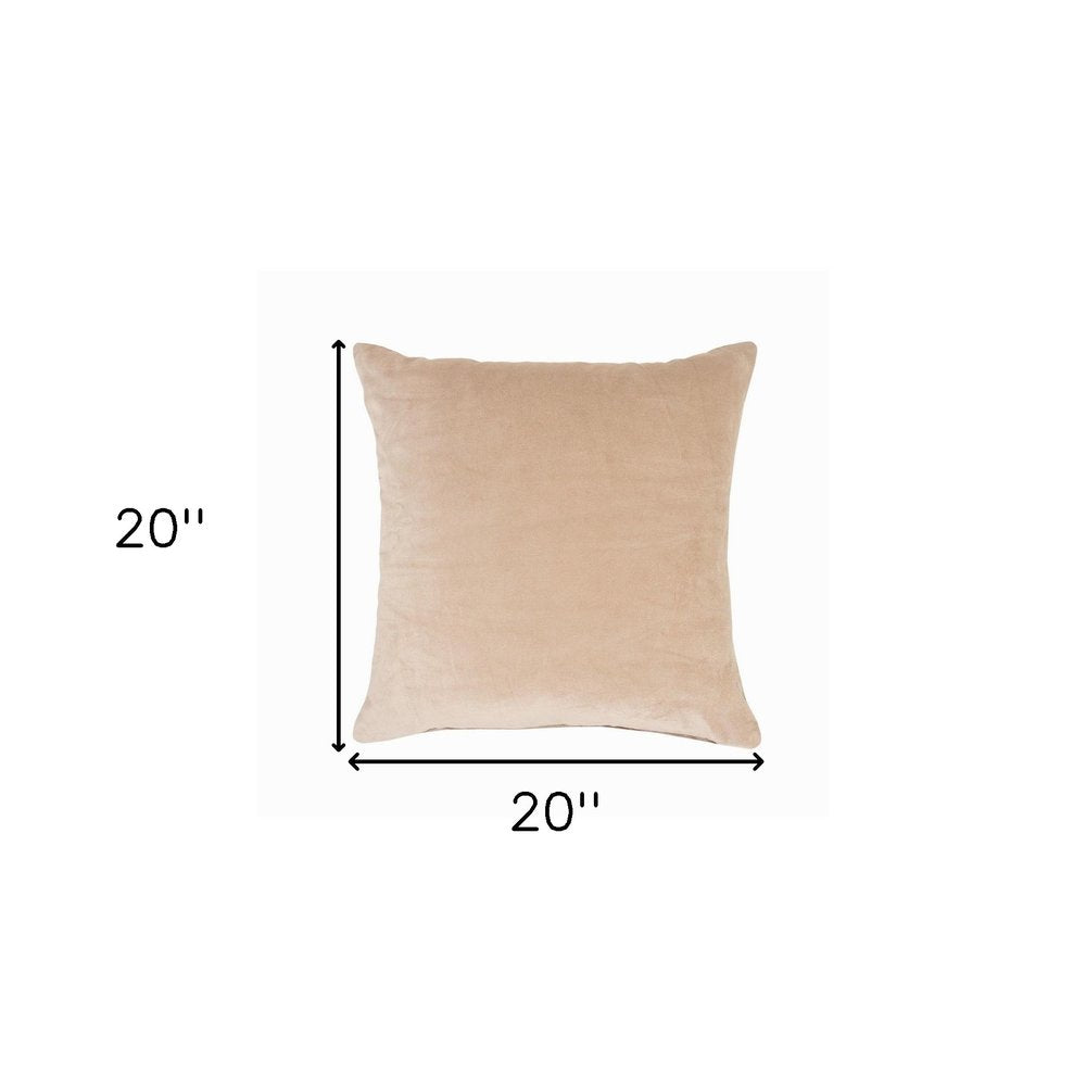 20" Taupe Throw Pillow