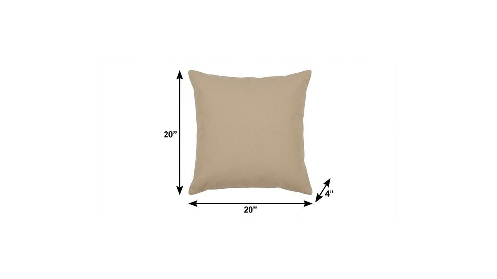 20" Taupe Throw Pillow