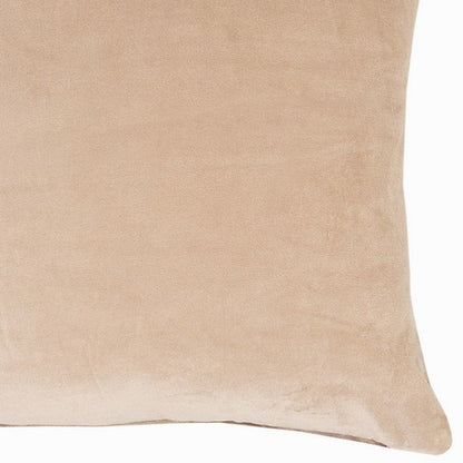 20" X 20" Taupe Cotton Zippered Pillow