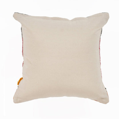 18" Red and Ivory Throw Pillow