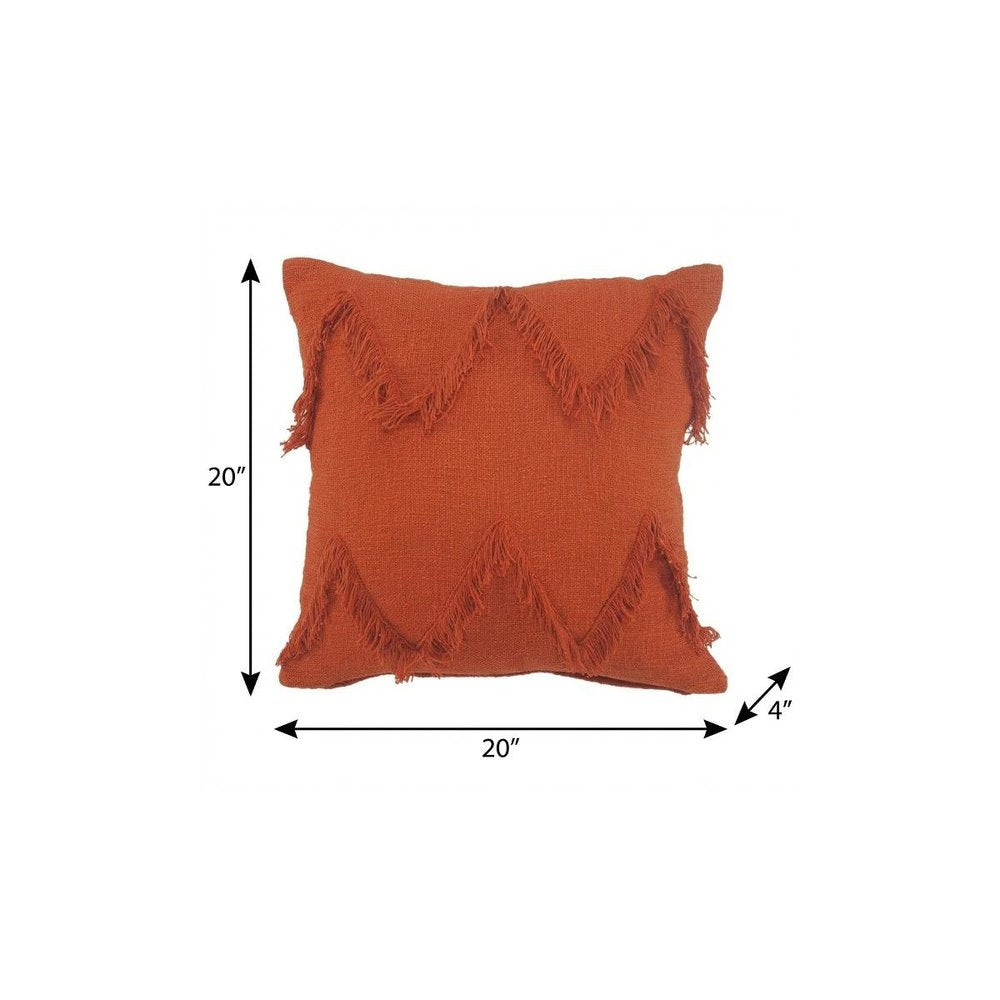 20" Cinnamon Cotton Throw Pillow with Texture