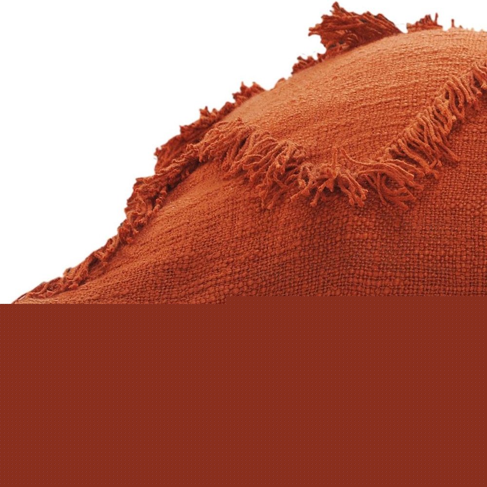 20" X 20" Cinnamon Orange 100% Cotton Zippered Pillow