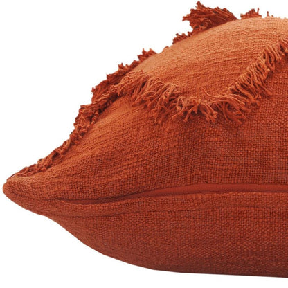 20" X 20" Cinnamon Orange 100% Cotton Zippered Pillow