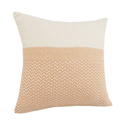 18" Orange and Off White Throw Pillow