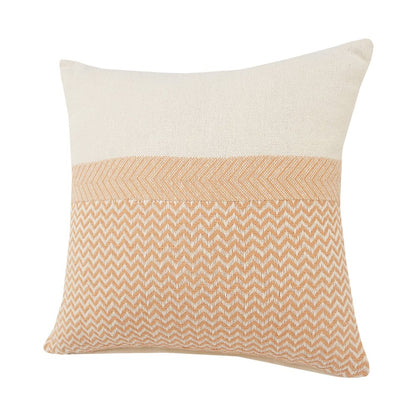 18" Orange and Off White Throw Pillow