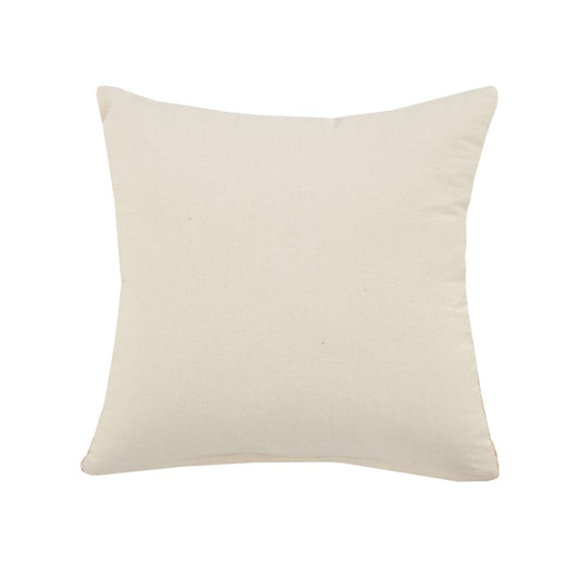 18" Orange and Off White Throw Pillow