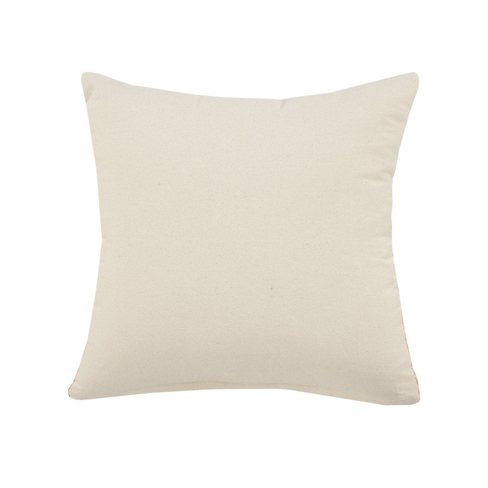 18" Orange and Off White Throw Pillow