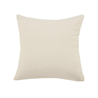 18" Orange and Off White Throw Pillow