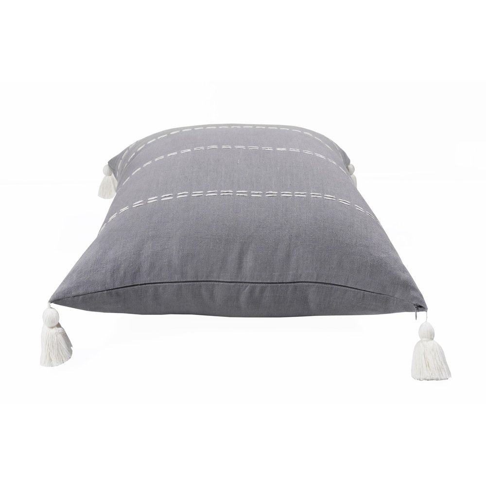 20" X 20" Rust Linen Striped Zippered Pillow