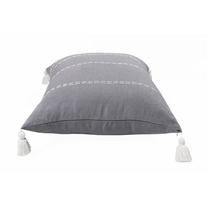 20" X 20" Rust Linen Striped Zippered Pillow