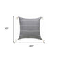20" X 20" Slate Gray Linen Striped Zippered Pillow