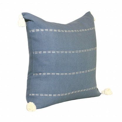 20" X 20" Rust Linen Striped Zippered Pillow