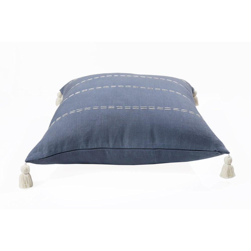 20" X 20" Rust Linen Striped Zippered Pillow