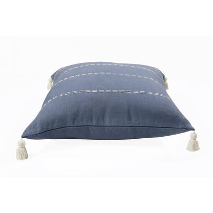 20" X 20" Rust Linen Striped Zippered Pillow