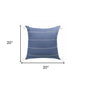 20" X 20" Slate Gray Linen Striped Zippered Pillow