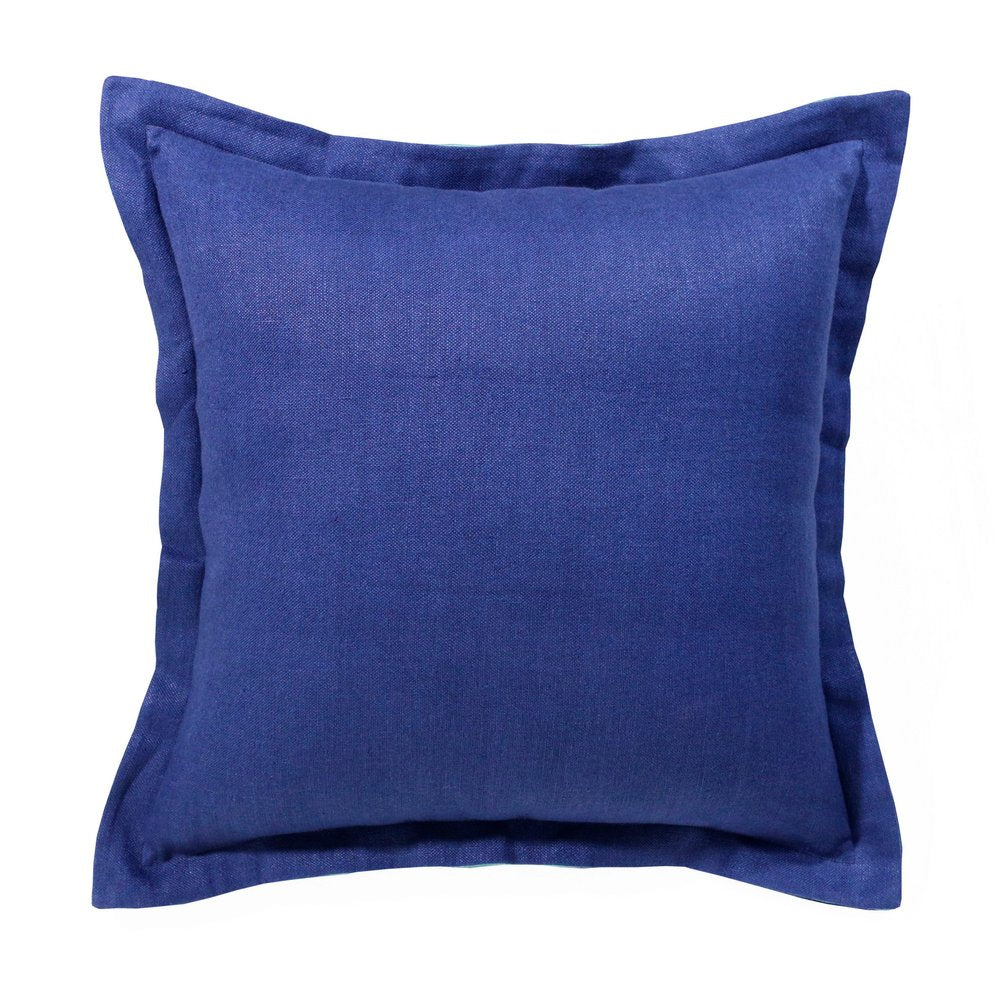 20" X 20" Navy Linen Zippered Pillow