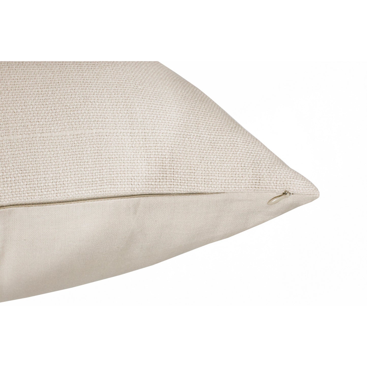 20" X 20" Cream Linen Zippered Pillow