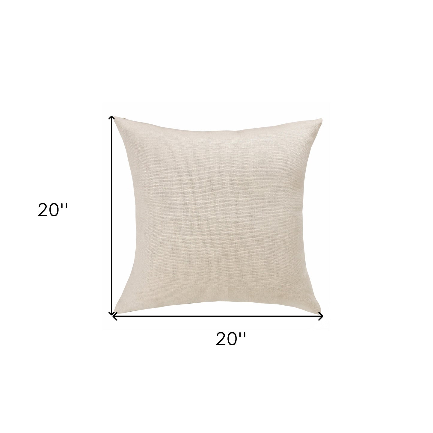 20" X 20" Cream Linen Zippered Pillow