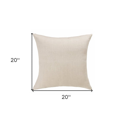 20" Brown Linen Throw Pillow