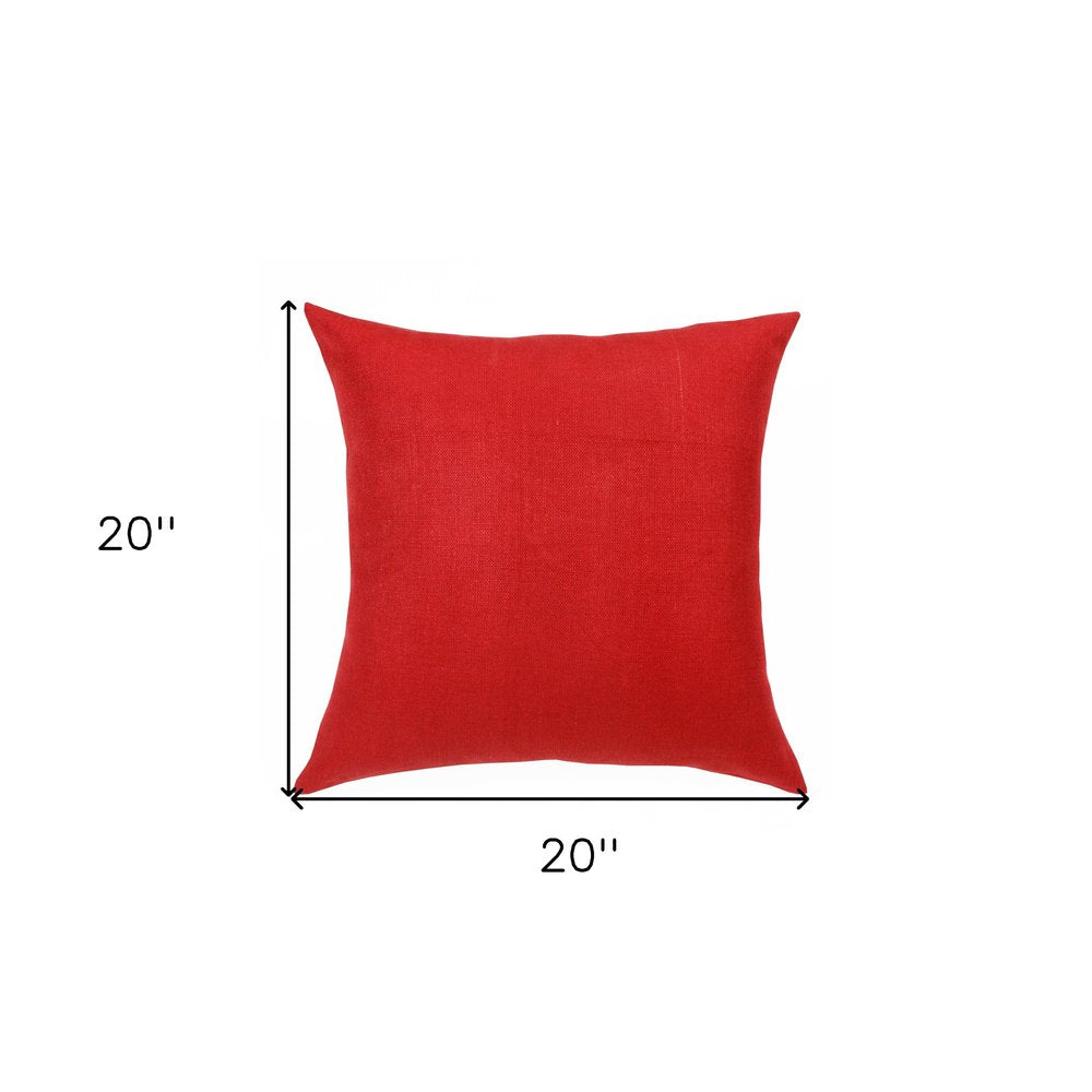 20" Brown Linen Throw Pillow
