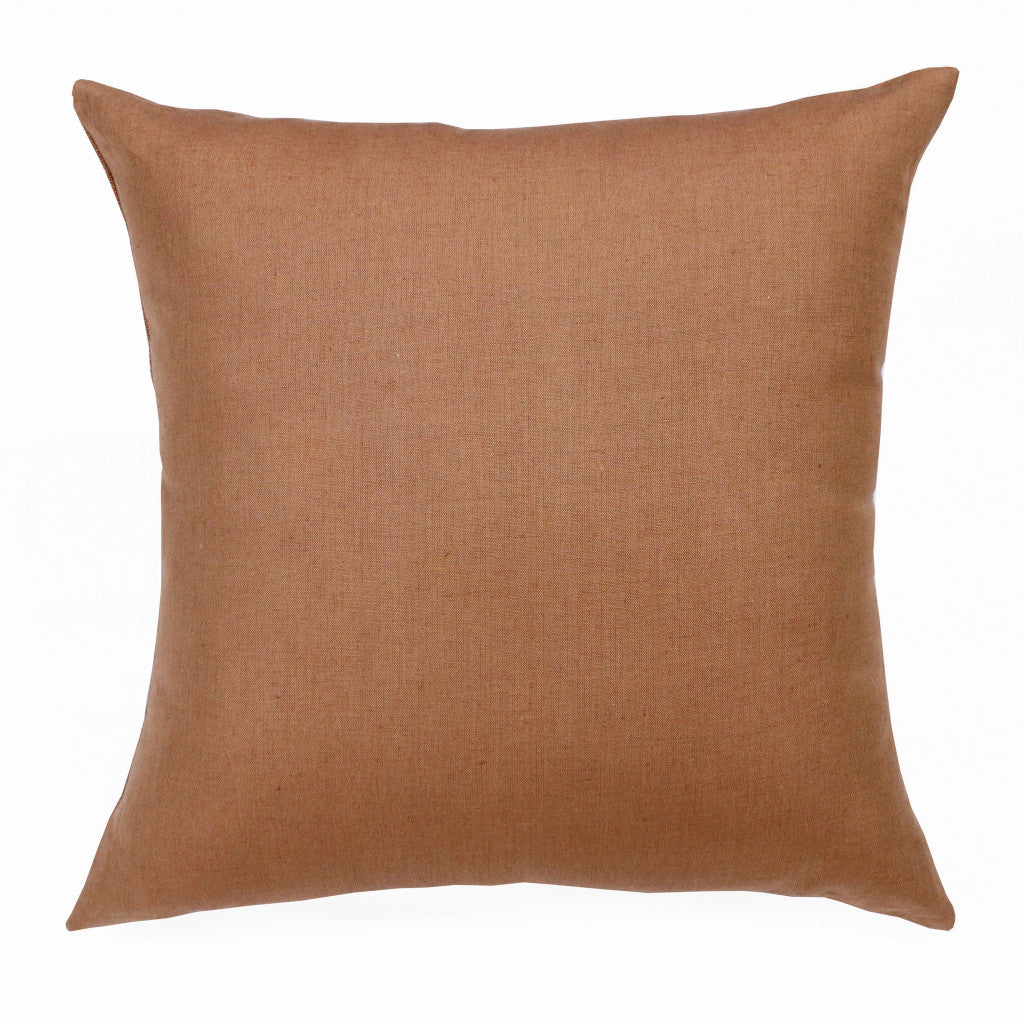 20" X 20" Cream Linen Zippered Pillow