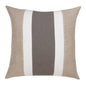 20" X 20" Rust And Gray Linen Striped Zippered Pillow