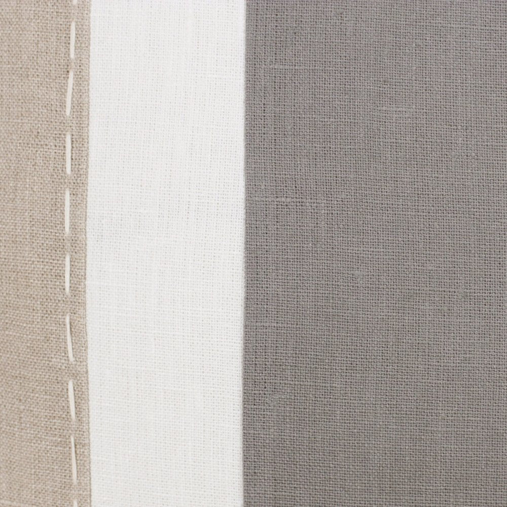 20" X 20" Rust And Gray Linen Striped Zippered Pillow