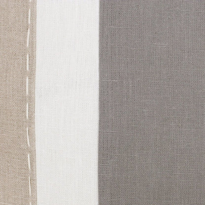 20" X 20" Rust And Gray Linen Striped Zippered Pillow