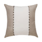 20" X 20" Gray And Tan Linen Patchwork Zippered Pillow