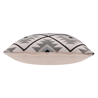 20" X 20" Blue 100% Cotton Geometric Zippered Pillow