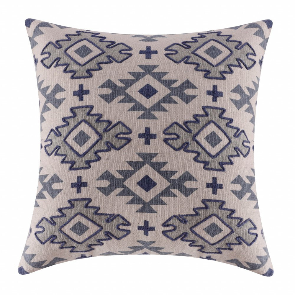 20" Yellow And Rust Cotton Geometric Throw Pillow