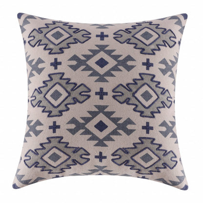 20" Yellow And Rust Cotton Geometric Throw Pillow