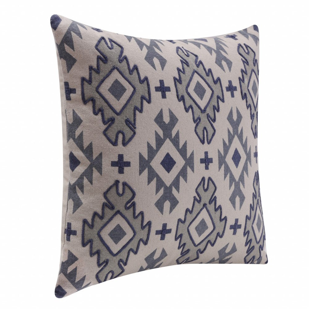 20" Yellow And Rust Cotton Geometric Throw Pillow
