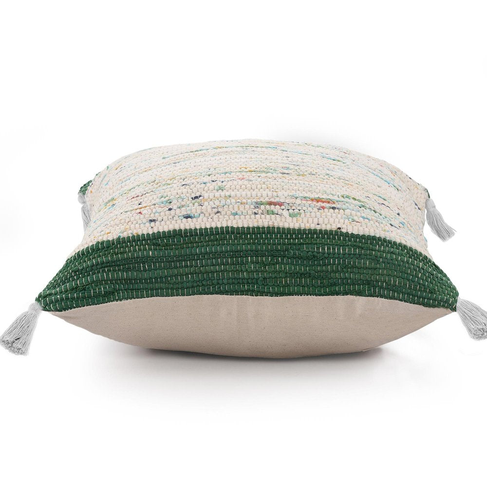 20" X 20" Gray And Off-White 100% Cotton Abstract Zippered Pillow