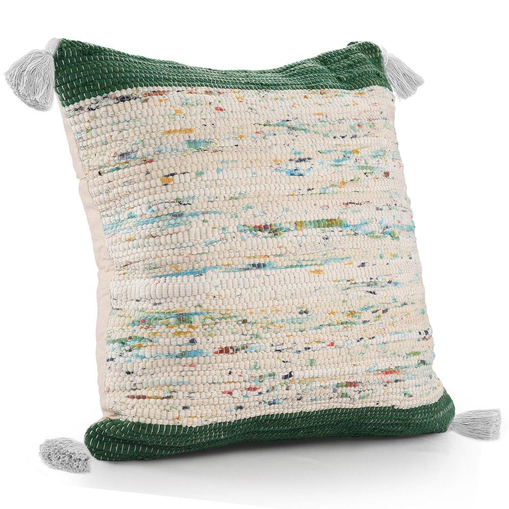 20" X 20" Gray And Off-White 100% Cotton Abstract Zippered Pillow