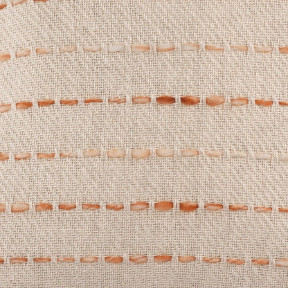 20" Olive Green And Ivory Cotton Striped Throw Pillow with Tassels