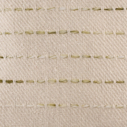 20" Olive Green And Ivory Cotton Striped Throw Pillow with Tassels