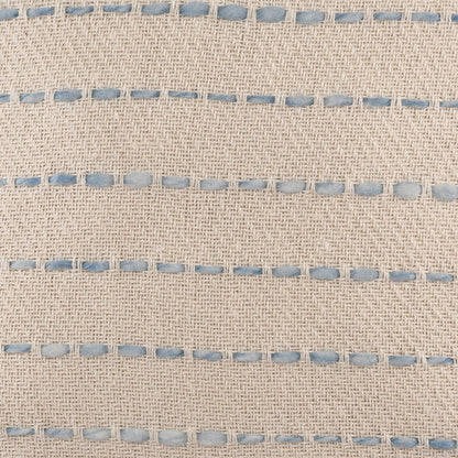 20" X 20" Denim Blue And Ivory 100% Cotton Striped Zippered Pillow