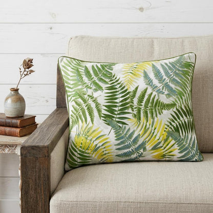 14" X 20" Forest Green And Yellow Polyester Floral Zippered Pillow