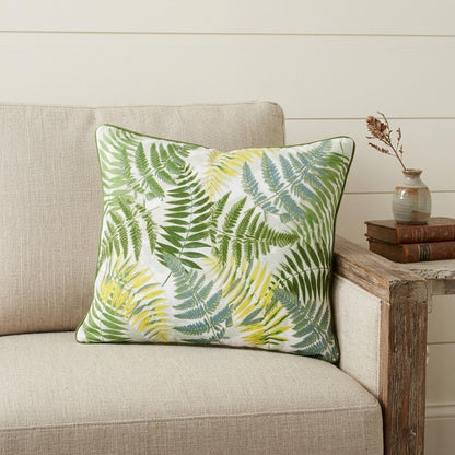 14" X 20" Forest Green And Yellow Polyester Floral Zippered Pillow