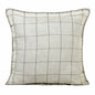 20" X 20" Ivory And Black Linen Geometric Zippered Pillow