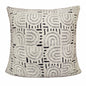 30" X 30" White And Blue 100% Cotton Geometric Zippered Pillow