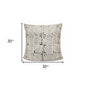 30" Blue And White Geometric Cotton Throw Pillow