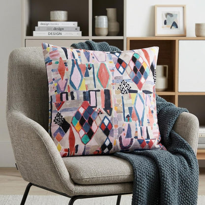 24" Red And Pink Abstract Throw Pillow